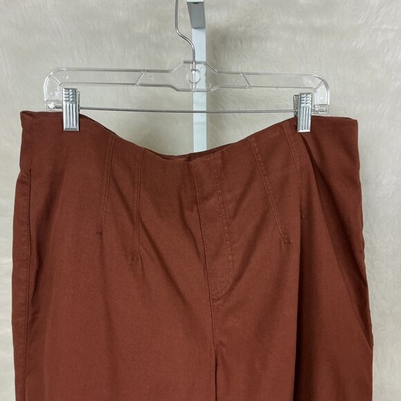 Spanx Stretch Twill Wide Leg Cropped Pants Hickory Brown 20989R 2X - Picture 2 of 8